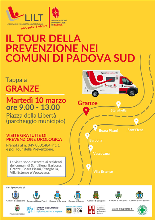Il tour della prevenzione nei comuni di Padova Sud