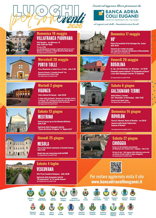 Luoghi persone eventi 2026