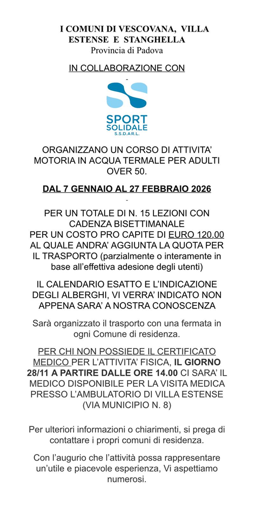 Attività motoria in acqua termale
